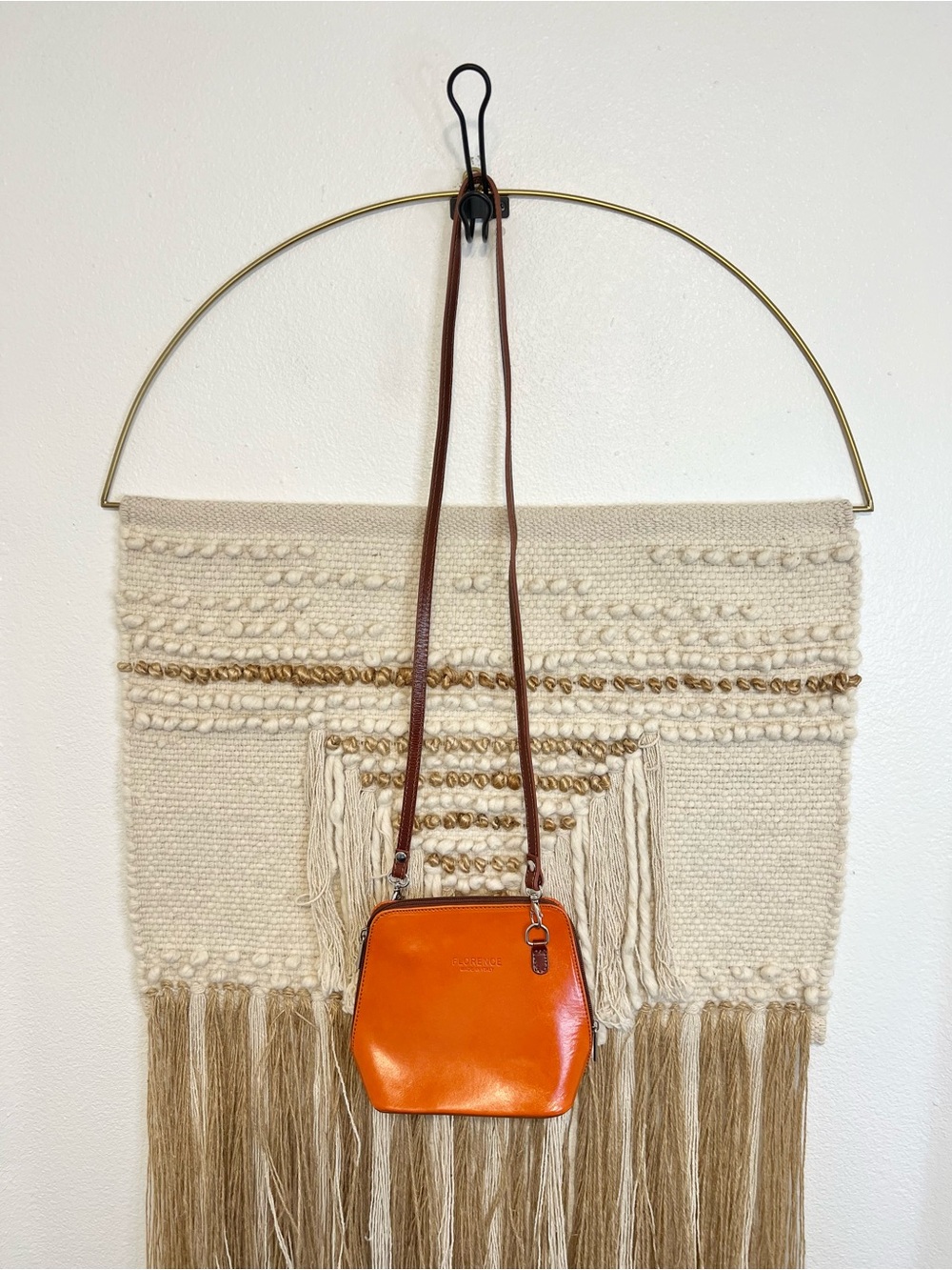 Florence Leather Crossbody Bag Orange